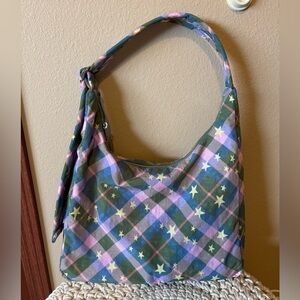 Baggu Shoulder Bag in Green Star Plaid